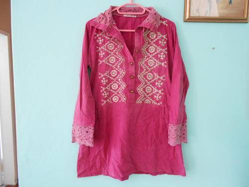 Pink Bohemian Style Shirt by Susie (Medium)